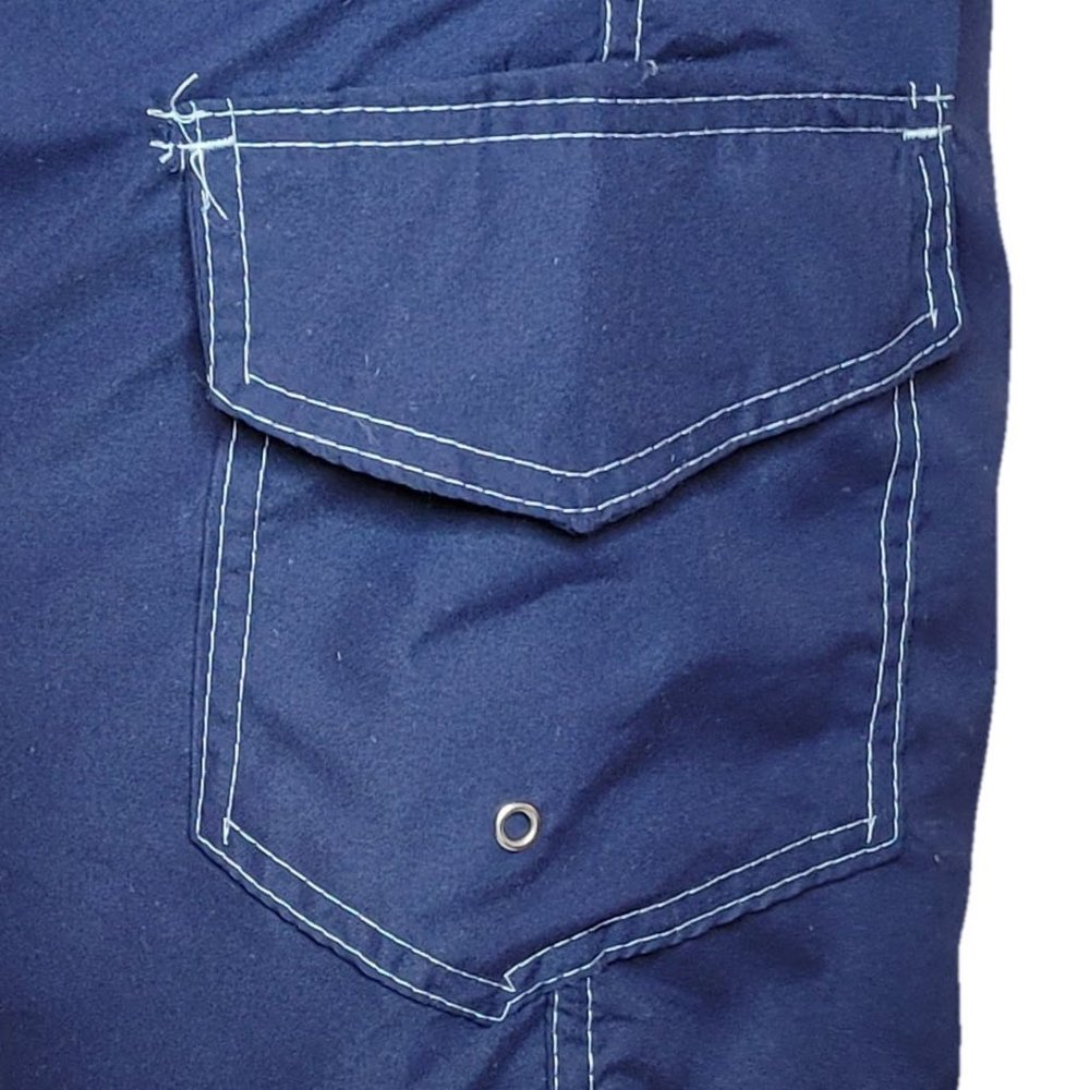 Men Swim Shorts, Swimming Trunks, 3 Pocket Cargo Swimwear, Navy - Picture 8 of 8